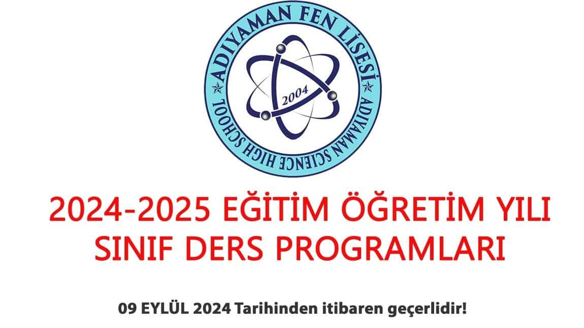 Yeni Eğitim Öğretim Yılı 09 Eylül DERS PROGRAMLARI!